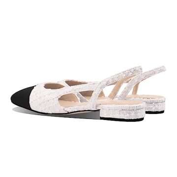 Chic JiaBinji Slingback Flats for Women - Two Tone Pumps
