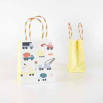 Meri Meri Construction Party Bag (Pack of 8) - Fun and Stylish Party Favors