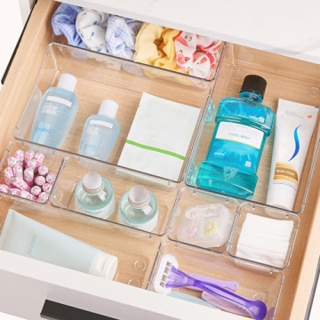 Vtopmart 60 PCS Clear Drawer Organizer Set for Home