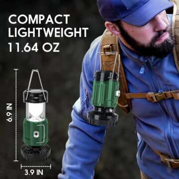 2024 Solar Camping Lantern & Fan Rechargeable Light