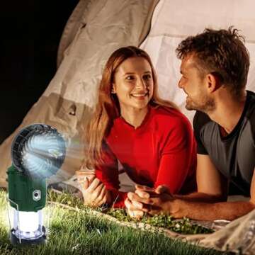 2024 Solar Camping Lantern & Fan Rechargeable Light