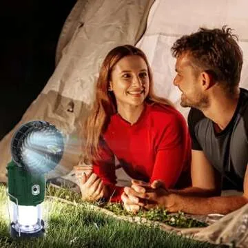 2024 Solar Camping Lantern & Fan Rechargeable Light