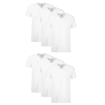 Hanes Men's V-Neck Cotton Undershirts - White 6-Pack