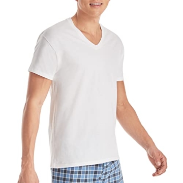 Hanes Men's V-Neck Cotton Undershirts - White 6-Pack
