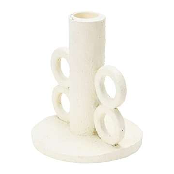 Bloomingville Resin Taper Candle Holder with Handles, Volcano Finish