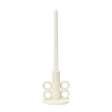 Bloomingville Resin Taper Candle Holder with Handles, Volcano Finish