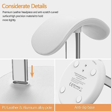 HiWe 2-in-1 Headphone Stand Wireless Charger Fast 15W