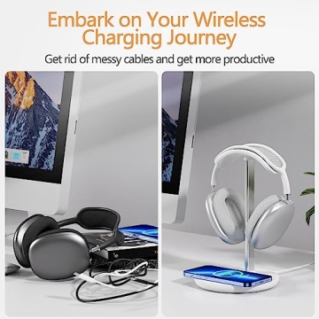 HiWe 2-in-1 Headphone Stand Wireless Charger Fast 15W