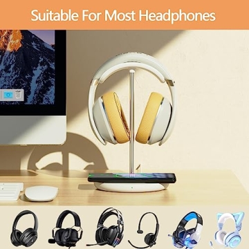 HiWe 2-in-1 Headphone Stand Wireless Charger Fast 15W