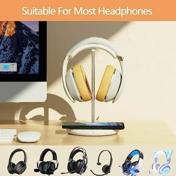 HiWe 2-in-1 Headphone Stand Wireless Charger Fast 15W
