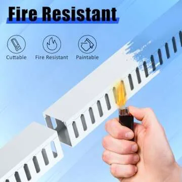 Wire Duct Kit, Open Slot Cable Duct Management Raceway, 123in Cable Track Desk Wire Channel, Cord Cover Wiring Raceway Duct, Cable Raceway Kit to Hide Wall Mount TV Cables - 8x15.4in X 1.97in X 1.97in