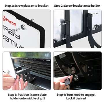 The Original Lockable License Plate Holder for 2020-2024 Tesla Model Y, Front License Plate Bracket Mounting Kit with Anti-Theft Features, No Adhesives License Frame (Streamlined Gen2 Design)