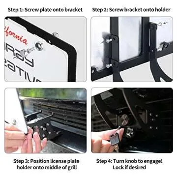 The Original Lockable License Plate Holder for 2020-2024 Tesla Model Y, Front License Plate Bracket Mounting Kit with Anti-Theft Features, No Adhesives License Frame (Streamlined Gen2 Design)