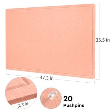 Lightomorrow 48 x 36 Felt Bulletin Board for Home