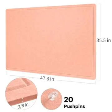 Lightomorrow 48 x 36 Felt Bulletin Board for Home