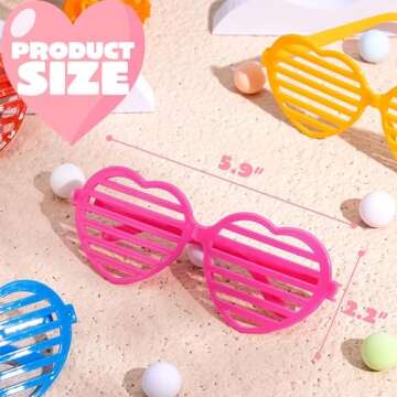 JOYIN 28 Pcs Valentines Day Heart Shaped Shutter Shade Glasses with Gift Cards, Valentine's Classroom Exchange Gifts, Party Favors for Kids, Classroom Holiday Prizes