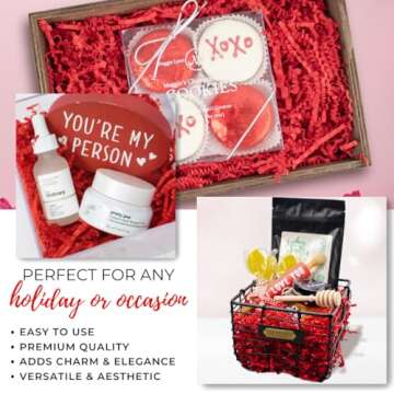 MagicWater Supply - 4 oz - Red - Crinkle Cut Paper Shred Filler great for Gift Wrapping, Basket Fill...