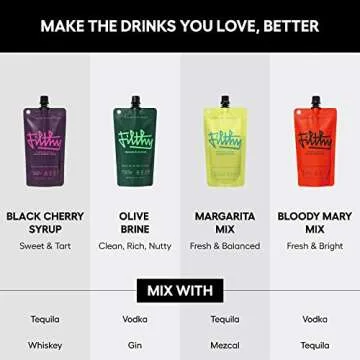 Filthy Bloody Mary Mix, All-Natural, 8 Oz Pouch, 6 Pack