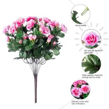 Ivydale Artificial Fake Outdoor Flowers – Realistic Pink Camellia for Any Garden