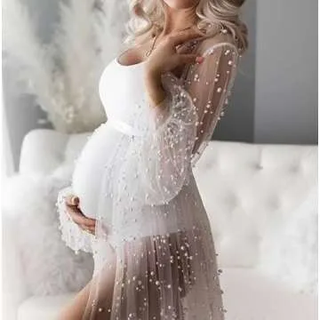 Yinyyinhs Women's Tulle Maternity Dress for Glamorous Moments