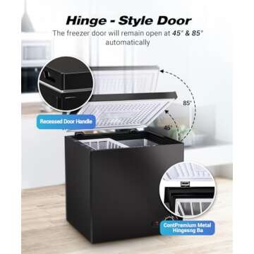 Compact Chest Freezer - 5.0 Cu Ft, Ideal for Home & Office