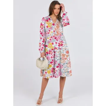 ANRABESS Long Sleeve Dress for Women Spring Fashion