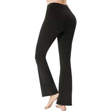 MINGHE High Waisted Black Flare Leggings for Women