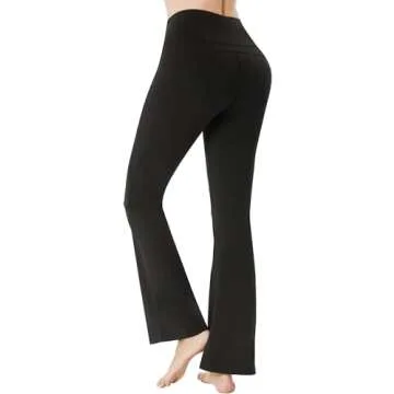 MINGHE High Waisted Black Flare Leggings for Women