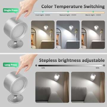 Lightbiz LED Wall Lights with Remote and Rechargeable Battery