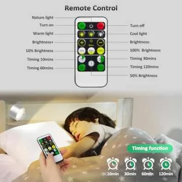 Lightbiz LED Wall Lights with Remote and Rechargeable Battery