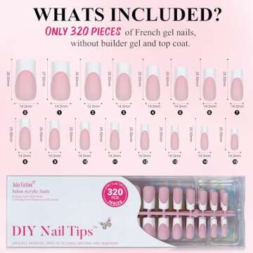 White French Tip Press-On Nails | Jofay Fashion | 320Pcs