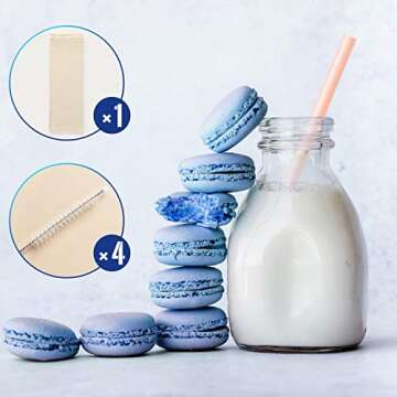 22 Pcs Silicone Straws - Reusable Silicone Drinking Straws for 30oz and 20oz Tumblers 8.7” Straight BPA Free Straws with Cleaning Brushes