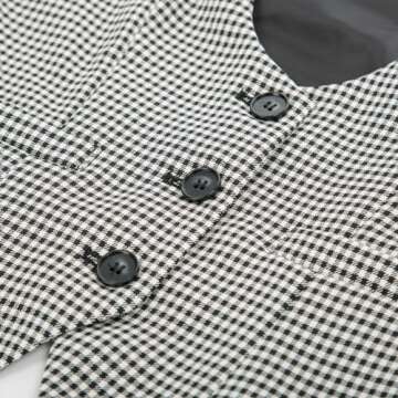 GRACE KARIN Lightweight Plaid Waistcoat Jacket for Women Sleeveless V-Neck Racerback Outwear(M, Black-White Plaid)