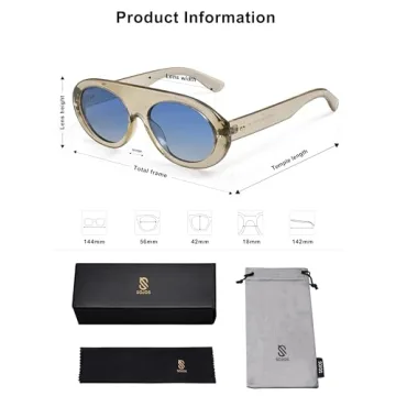 SOJOS Trendy Flat Top Sunglasses with Polarized Lenses