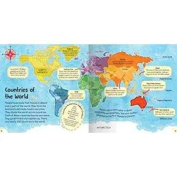 First Atlas-Travel the World with this Brightly Colored Atlas-Includes over 20 Maps and a World Map ...