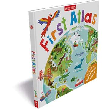Brightly Colored First Atlas for Kids with Maps & Poster