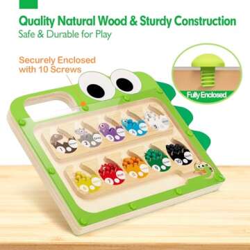 hahaland Montessori Toys for 3 Year Old - 2 in 1 Magnetic Color and Number Maze & Drawing Board, Preschool Learning Activities, 3 Year Old Girl Boy Sorting Toys Gifts