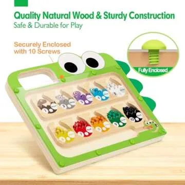 hahaland Montessori Toys for 3 Year Old - 2 in 1 Magnetic Color and Number Maze & Drawing Board, Preschool Learning Activities, 3 Year Old Girl Boy Sorting Toys Gifts