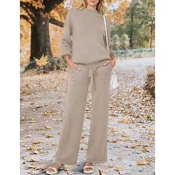 ZESICA Women's 2 Piece Cozy Sweater Set - Stylish & Comfortable Lounge Wear