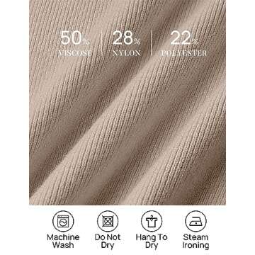 ZESICA Women's 2 Piece Outfits Sweater Set Long Sleeve Mock Neck Knit Pullover and Wide Leg Pants Lounge Sweatsuit Sets,Almond,Medium