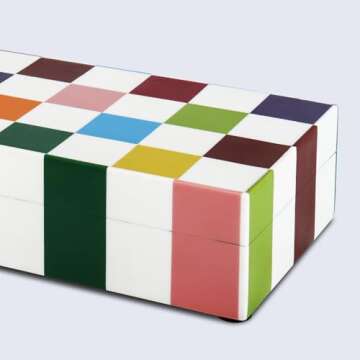 Handicrafts Home Handmade Medley Jester Collection Decorative Jewelry Box Organizer – Keepsakes, Trinkets, and Home Decor – Antique Coffee Table Storage, Memory Box, Farmhouse Style Decor, 10x4.5x2.5