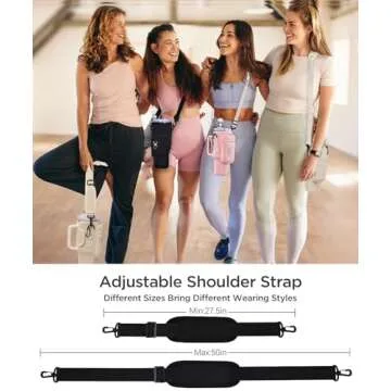 dabria Water Bottle Carrier Bag with Phone Pocket for Stanley 40/30 oz Tumbler Neoprene Water Bottle Holder Pouch with Adjustable Strap Bollus with Straw Cover & Carabiner for Stanley Cup Accessories