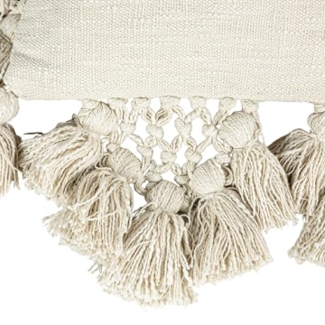 Creative Co-Op Cotton Slub Pillow with Tassels - 1 Count