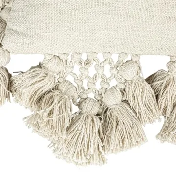 Creative Co-Op Cotton Slub Pillow with Tassels - 1 Count