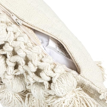 Creative Co-Op Cotton Slub Pillow with Tassels - 1 Count