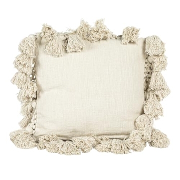 Creative Co-Op Cotton Slub Pillow with Tassels - 1 Count