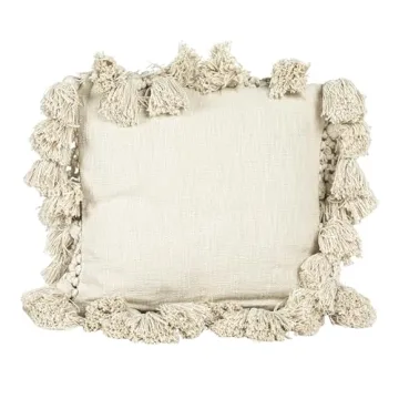 Creative Co-Op Cotton Slub Pillow with Tassels - 1 Count