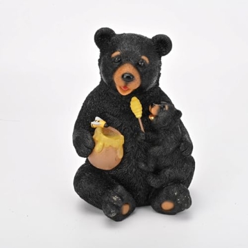 Solar Loving Bear Garden Statues for Outdoor Decor