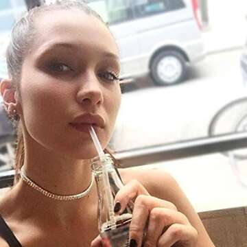 5 Pieces Silver Rhinestone Choker Necklaces for Women