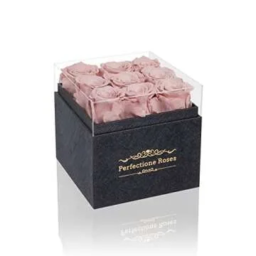 Perfectione Roses Preserved Roses in a Box, Dusty Rose Real Roses Long-Lasting Rose Valentines Day Gifts for Her Anniversary Mothers Day Birthday Roses Christmas Day